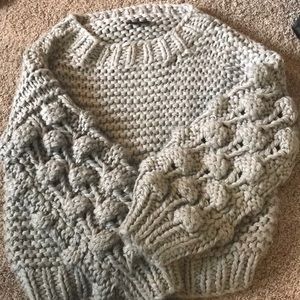 Vici grey bubble sleeve sweater